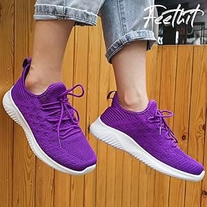 Feethit Womens Slip On Walking Shoes Non Slip Running Shoes Breathable Workout Shoes Lightweight Gym Sneakers