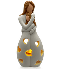 Infinity Love Candle Holder Statue with Flickering LED Candle for Couples, Wife, Husband, Him or Her, Bridal Shower, Engagement, Parents, Registry