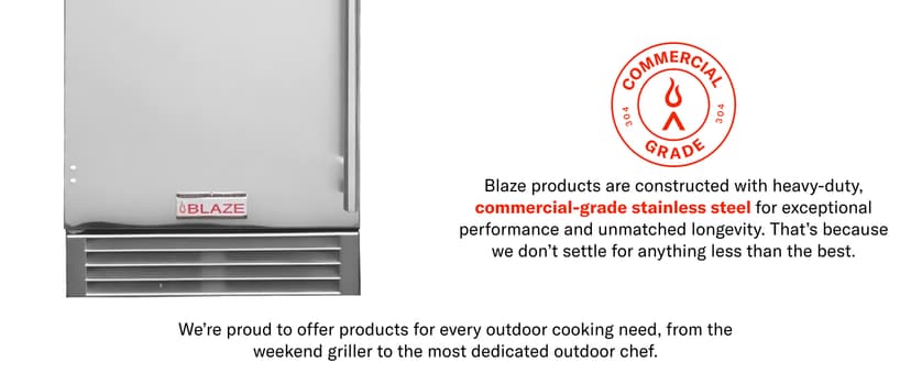 Blaze 15-Inch Outdoor Rated Ice Maker with Gravity Drain – Stainless Steel Machine Produces 50 Lbs. of Ice Daily with 25 Lb. Storage