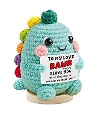 Christmas Mothers Day Birthday Gifts for Wife - 6.3'' x 2.56'' Positive Support Cotton Milk Wool Tulip Crochet Gifts for Wife from Husband - Wedding Anniversary Christmas Birthday Gifts B0FZTMTRK1