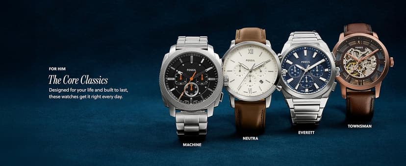 Fossil Men's Neutra Quartz Stainless Steel and Leather Chronograph Watch