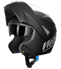 Westt Motorcycle Helmets Full Face Helmets - Street Bike Helmet with Dual Visor DOT Approved for Men Women Adults Compact Lightweight Storm X Grey Black White (Black, L (23.23-23.62 in))