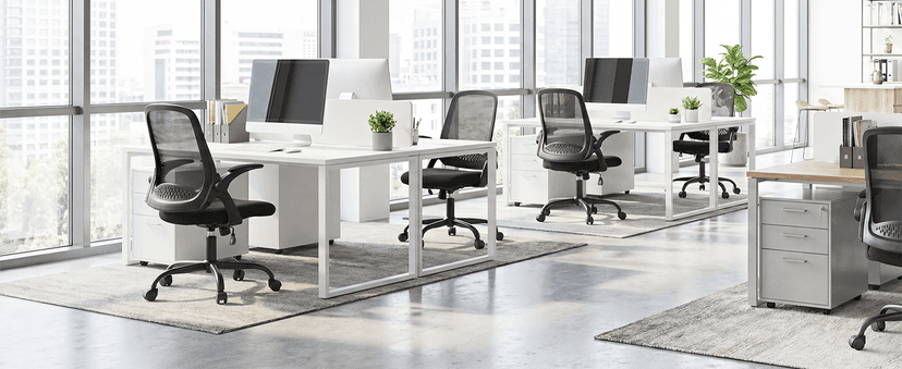 NEO CHAIR Office Chair Gaming Desk Computer Mesh Ergonomic Chair with Flip-up Arms Comfy Lumbar Support Adjustable Height Rolling Wheels Chair for Home Office (All Black)