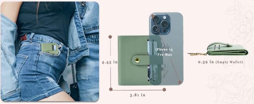 Airkit Small Wallets Woman RFID Blocking Leather Credit Card Holder - with ID Window - Card Wallets for Women - with Zipper Coin Purse - Keychain Wallet