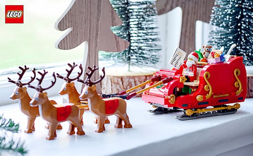 LEGO Santa's Sleigh - Building Toys for Kids, Boys & Girls, Ages 9+ - Indoor Christmas Decorations for Home W/Santa Claus Figurine & Reindeer - Gifts for Boys & Girls - 40499