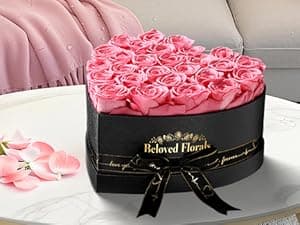 16 Preserved Flowers Rose in a Box, Gifts for Women Mom Her Wife on Mothers Day Valentines Birthday Christmas Anniversary Romantic(Red)