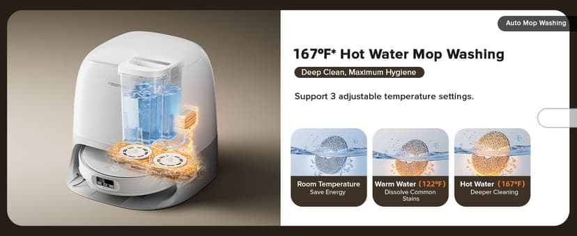 roborock Qrevo Curv Robot Vacuum and Mop, Zero-Tangling, AdaptiLift Chassis, FlexiArm Technology, Al Obstacle Recognition, 17mm Mop Lift, 18,500Pa Suction, Hot Water Mop Washing & Dock Self Cleaning