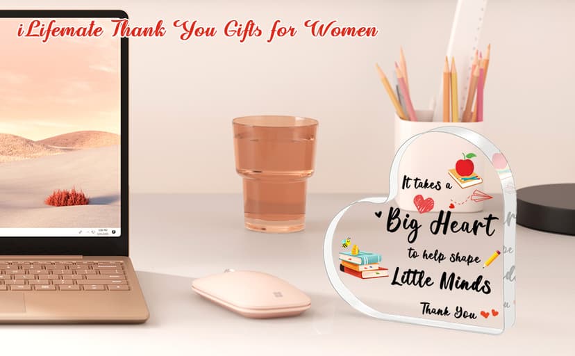 Teacher Valentine Gift, Valentines Day Gifts for Teachers - Acrylic Heart Shape Teachers Plaque 4×4 in, Teacher Retirement Gifts for Women Men, End of Year Thank You Teacher Keepsake