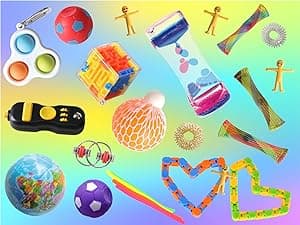 Gift Fidget Box Toys Pack for Kids 3-12, FunKidz Sensory Toys for Boys Girls Age 7-12 Autistic Children in Mystery Storage Portable Box