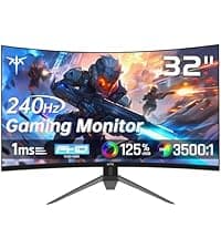 KTC 32 Inch 240Hz Curved Gaming Monitor, FHD 1080P 1500R HDR Gaming PC Monitor, FreeSync, Ultra-Fast 1ms Monitor for Gamer, 3500:1 Contrast, HDMI 2.0 x 2, DisplayPort 1.4 & USB 2.0, H32S17F