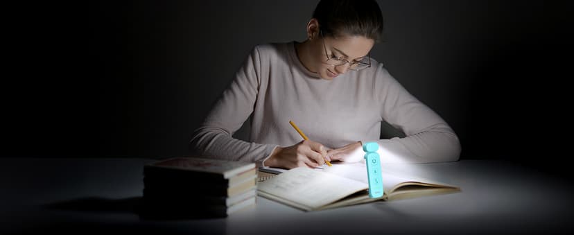 Gritin Reading Light, Rechargeable Book Light for Reading in Bed - Eye Caring 3 Color Temperatures, 5-Level Dimmable Brightness, Long Lasting, Compact Size Clip on Book Lamp for Bookworms-Blue