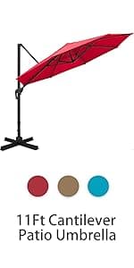 Sunnyglade 7.5' Patio Umbrella Outdoor Table Market Umbrella with Push Button Tilt/Crank, 6 Ribs (Tan)