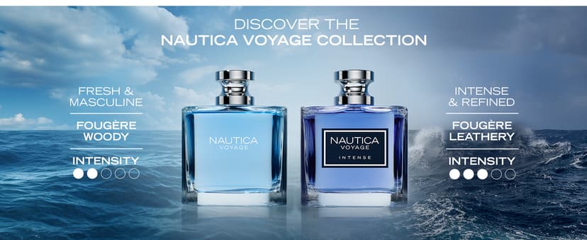 Nautica Voyage Eau De Toilette, Cologne and Fragrance For Men, Fresh, Romantic, Fruity Scent Woody, Aquatic Notes of Apple, Water Lotus, Cedarwood, and Musk Ideal Day Wear, Long Lasting 3.3Fl oz