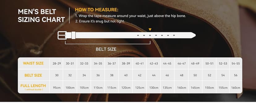 CHAOREN Full Grain Leather Belt for Men, Work Belts for Men Heavy Duty, Daily Wear for Jeans Pants