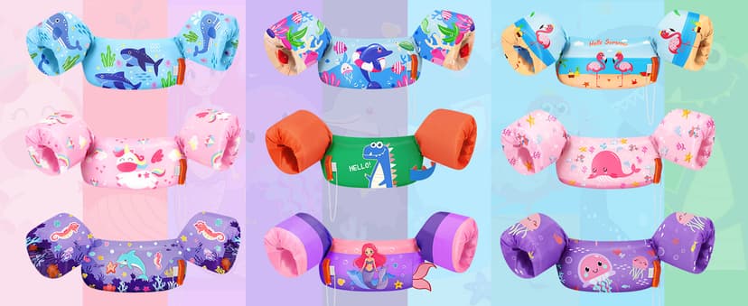 HeySplash Swim Vest for Kids, Toddler Pool Floaties, Children Swimming Vest with Adjustable Strap, Swim Jacket Water Wing Arm Float, Puddle Sea Beach Boat Jumper Boy Girl Baby