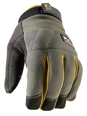 Wells Lamont FX3 Insulated Synthetic Leather Winter Work Gloves for Men – Warm 3M Thinsulate, Fleece-Lined, Touchscreen – Water-Resistant, Reinforced Palm, Adjustable Wrist – Green, Large (7794L)
