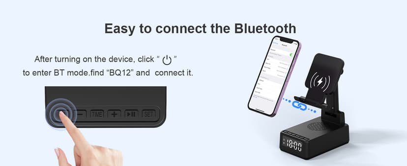 Birthday Gifts for Men Women,6-in-1 Cell Phone Stand Holder with Wireless Bluetooth Speaker & Wireless Charger,Alarm Clock for iPhone,HD Surround Sound Portable Bluetooth Speaker Gifts for Him Her