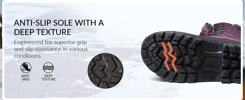 mysoft Women's Snow Boots Warm Insulated Faux Fur Lined Waterproof Mid-Calf Winter Boots