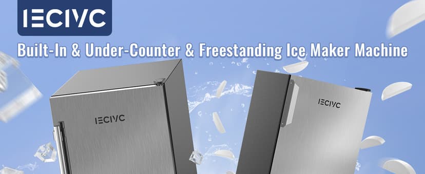 Commercial Under Counter Ice Maker Machine, 80 LBS/Day with 25 LBS Storage Bin, 15'' W Built-in & Freestanding Ice Maker, Auto-Cleaning, Ideal for Commercial Home Bar
