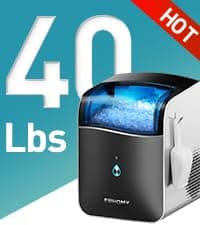 EUHOMY Nugget Ice Maker Countertop, 44Lbs/24H Sonic Ice Maker Machine, Self-Cleaning Pellet Ice Makers with Ice Scoop&Basket, Countertop Pebble Ice Maker for Home/Kitchen/Office