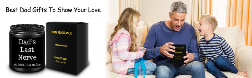 Homsolver Dad Gifts from Daughter Son, Gift for Dad Who Wants Nothing, Birthday Fathers Day Christmas for Stepdad Adoptive Father, Dad's Last Nerve Sandalwood Scented Candle