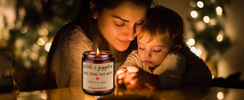 Miracu Funny Baby Shower Candle, New Parents Gifts for Couples, Unique Mom and Dad Gifts for New Parents, Expecting Mom to be - Christmas, Boy Baby Announcement, Congratulations Pregnancy Couple