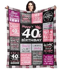 Birthday Decorations for Women, Gift for Women Birthday Unique, Happy Birthday Gift for Her, Mom, Wife, Daughter, Sister Birthday Gifts for Women, Happy Birthday Blanket for Women 50" x 60" B0DC72Z6S7