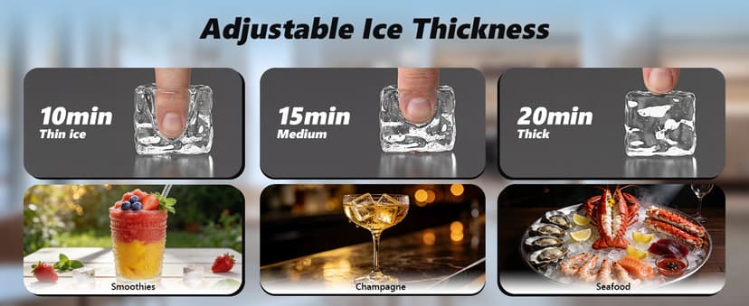 Commercial Ice Maker Machine, 300 lbs/24h with 70 lbs Storage, 126 Ice Cubes in 15 Mins, ETL FCC, Under Counter Ice Maker with LED Display, 24H Timer, Smart Reminder, for Cafe Bar Restaurant
