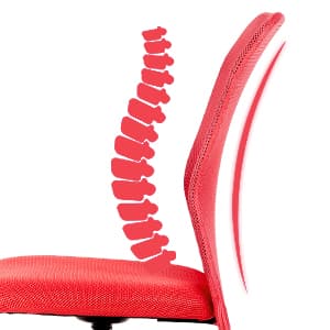 Ergonomic Office Chair Cheap Desk Chairwith Wheels Armless Lumbar Support Small Modern Adjustable Mid Back for Home Women or Men (Red)