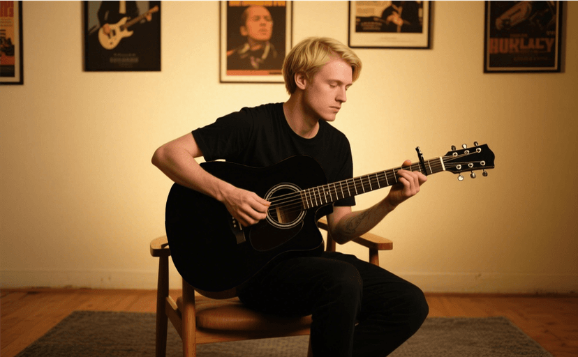 38inch Wood Acoustic Guitar, 6 Steel-String Acoustic Guitar With Guitar Bag, Elementary Tutorial of Folk Guitar for Beginners and Adults. (Black)