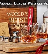 Gifts for Men Dad Husband from Wife Daughter Son, Unique Christmas Anniversary Birthday Gifts for Him, Whiskey Decanter Globe Set with 2 Glasses, Bourbon Scotch Liquor Cool Stocking Stuffers Presents