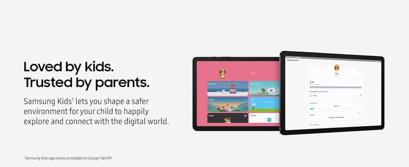 Samsung Galaxy Tab A9+ Plus 11” 64GB Android Tablet, Big Screen, Quad Speakers, Upgraded Chipset, Multi Window Display, Slim, Light, Durable, Kids Friendly Design, US Version, 2024, Silver