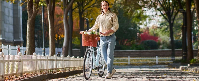 VIRIBUS Beach Cruiser Bike for Women, Single Speed Womens Bike with Basket & Rack 24 26 inch, Retro Step Through Cruiser Bicycle for Petite Short Women Female Ladies City Commuter, 330 lb.