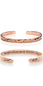 Carviell Bracelets for Women – 100+ Meaningful Engraved Messages – Solid 316L Surgical Stainless Steel Cuff Bracelet – Gift Ready B094NY63KJ