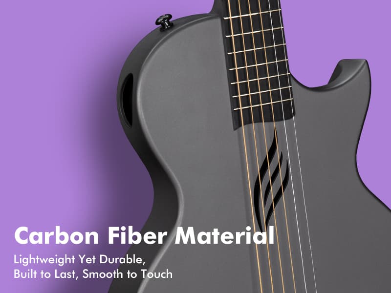 Enya Nova Go Carbon Fiber Travel Acoustic Guitar | 1/2 Size Lightweight Moisture-Proof Guitara | Adult & Beginner Portable Guitar with Gig Bag & Accessories (Black)