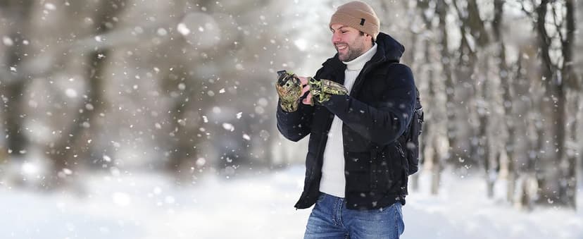 HANDLANDY Cold Winter Weather Fishing Gloves for Men and Women,Fingerless Gloves Convertible Flip Top Mittens