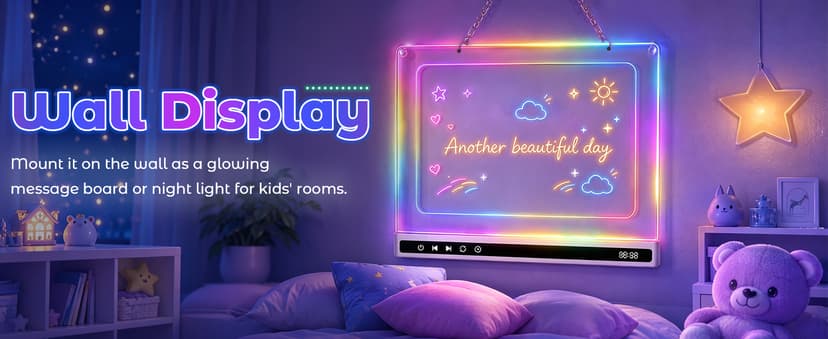 USB-C Rechargeable, 3mm Acrylic Surface, 7 Markers, Tracing Book, Clean Kit, Washable Eraser KVXAJWOT 16" LED Drawing Board, 16 Light Modes, 8 Colors, Built-in Stand B0H9L6KVJH