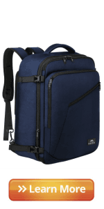 MATEIN Weekender Backpack, Large Capacity Travelling Suitcase Backpack with Strap for Clothes, Expandable Flight Approved Business Carry on Daypack for International Travel, Blue