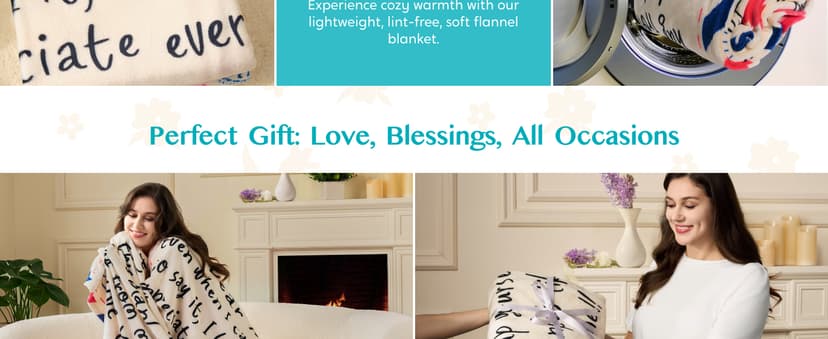 Joiedomi Birthday Gifts for Mom Soft Flannel Mom Blanket for Women Wife Grandma Mothers Day Anniversary Present from Daughter Son 50" x 60" Ivory White