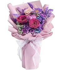 lovenfold Flowers for Delivery,Preserved Flowers Bouquets,Purple Rose Bouquets That Last 1-3 Years,Birthday Flowers Gifts for Women Mom Grandma Wife Friends