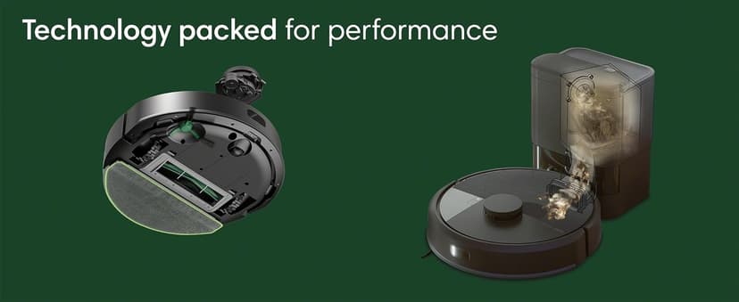 iRobot Roomba 104 2in1 Vacuum & Mop Robot - Self-Empties for 75 Days, Intense Power-Lifting Suction, Vacuums All Floors, Ideal for Pet Hair, LiDAR Smart Navigation Mapping, Mops Hard Floors