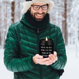 Anniversary Birthday Gifts for Men, Gifts for Boyfriend, Funny Romantic Wedding Gift for Men, Him, Boyfriend, Husband, Best Friends, Lover, Black Cedar Juniper Sandalwood Candle