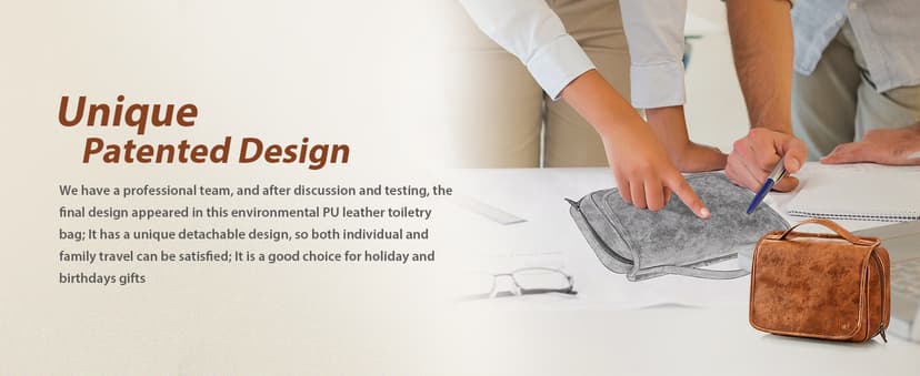 Elviros Hanging Toiletry Bag for Men Travel Essentials 3-in-1 Large Waterproof Dopp Kit PU Leather Shaving Bag with Separate Compartments for Grooming and Toiletries Mens Gift