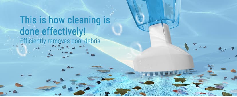 (2025 New) WYBOT Hyson 100 Handheld Pool Vacuum with Two Brush Heads, Cordless Pool Vacuum for Above Ground Pool, Telescopic Pole, 60 Mins Runtime, Deep Cleaning for Spa/Hot Tub/Small Pool