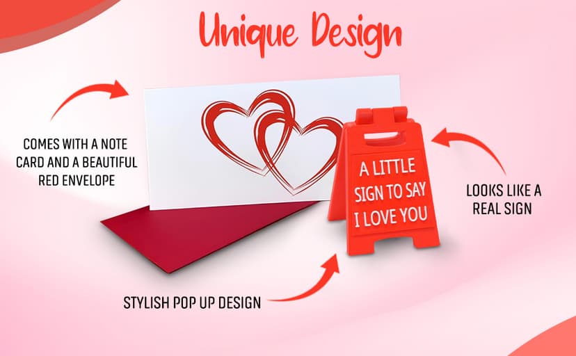 Mini Sign Valentine's Decoration Anniversary Present - Romantic I Love You Sign - Fun Boyfriend - Cute Birthday, Christmas, Wedding Gift for Girlfriend, Wife, Fiancee