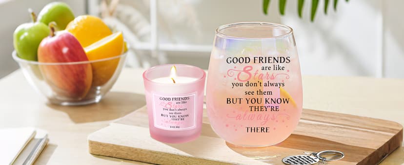 Yalucky Friendship Gifts for Women Wine Glasses Drinking Personalised Birthday Gifts for Friend Men Special Friends Gift Leaving Gift for Her Colleague Best Friend B0C69J45XJ