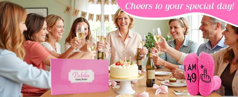 Bebila Birthday Gifts for Women Funny Socks for 30 40 50 60 70 Year Old Woman Birthday Gifts for Mom Sister Wife Friends