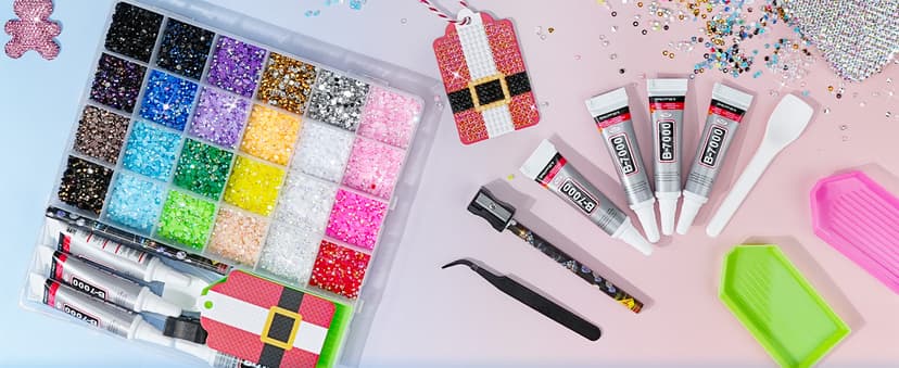Muticolors 3mm Flatback Rhinestones with 4 Pcs B7000 Jewelry Glue & Tools for DIY Arts & Crafts Gifts 40000 Pcs Resin Jelly Rhinestones for Bedazzling, All-in-One Kit B0GGQVV82X