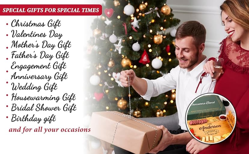 Personalized Charcuterie Board Gift Set, Christmas, Engagement - Wedding Gifts for Couples 2025, Custom Cheese Boards Gifts, Bridal Shower Gifts for Bride, Housewarming Gifts New Home for Women