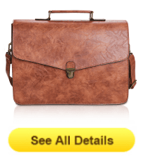 ESTARER Men's Leather Briefcase 15.6 Inch Laptop Computer Bag for Office/Business/Travel, Large Satchel Professional Pu Leather Messenger Shoulder Bag, Black